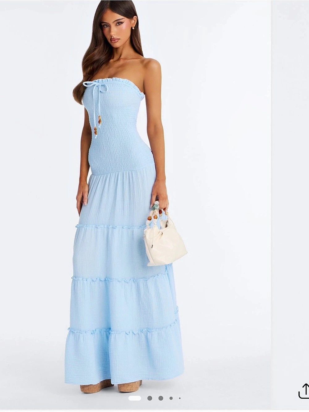 Women's Strapless Maxi Dress in Blue Like New